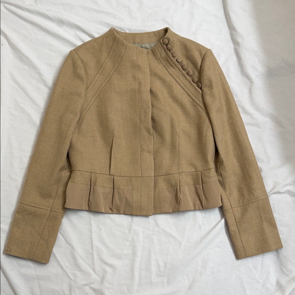 BCBGMaxAzria Wool Cropped Blazer with Button Detail Women’s Size Large